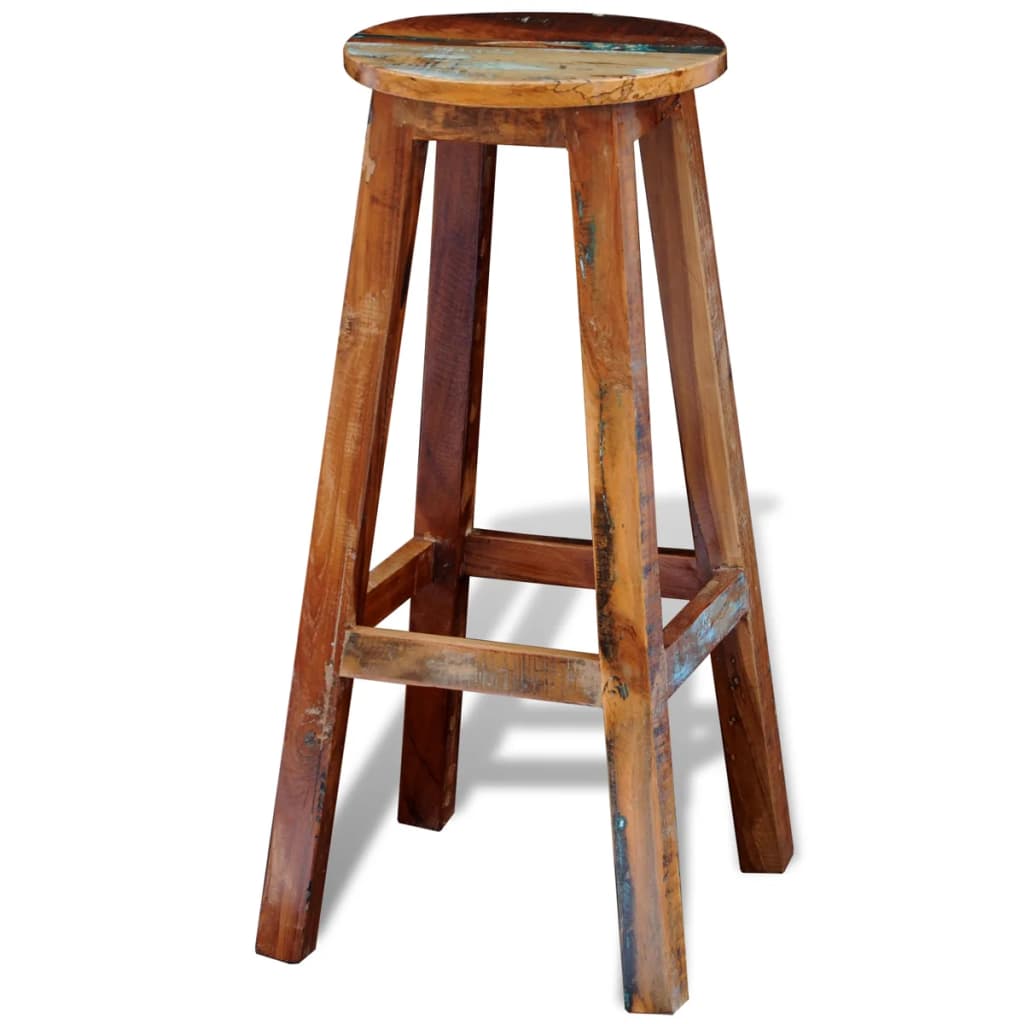 vidaXL Taburete de cocina de madera maciza reciclada