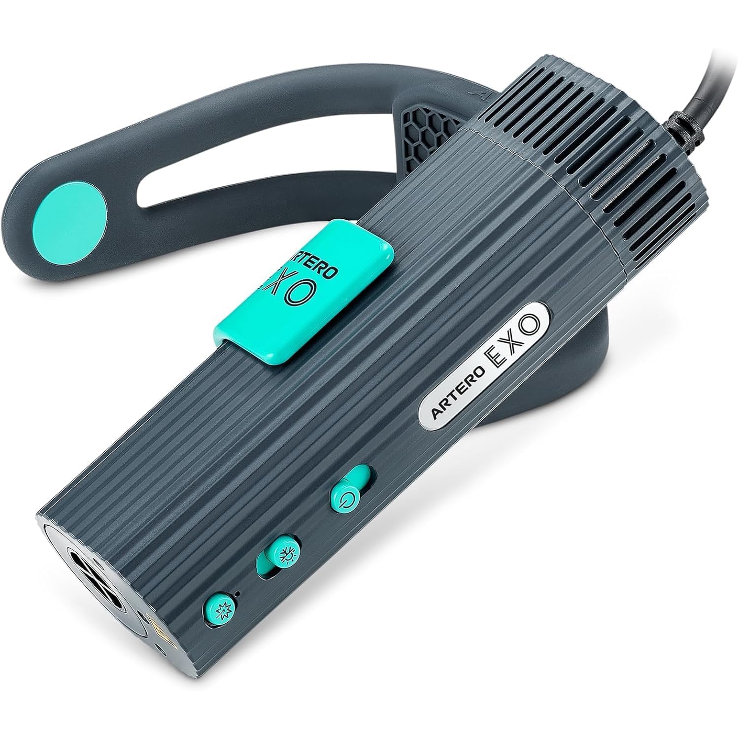 Artero Exo secador para perros manos libres de cuello, motor sin escobillas 1300 W, puntero láser, gris o grafito