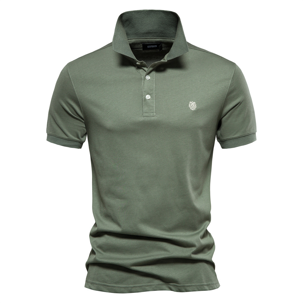 TK 2024 Primavera y novedad de verano, POLO deportivo de solapa de algodón puro para hombre, camisa POLO de talla europea, camiseta de manga corta bordado informal a la moda para hombre
