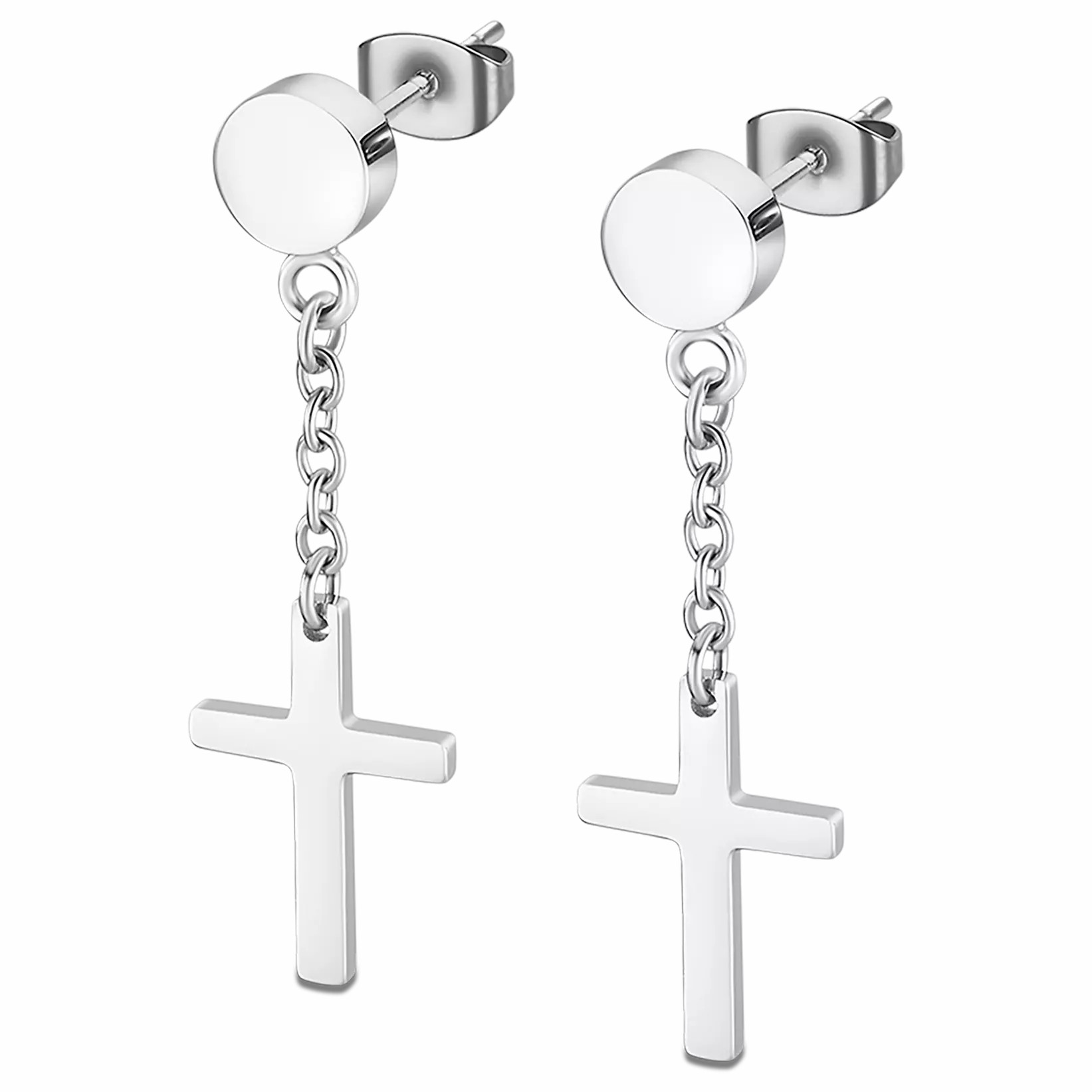 PENDIENTES CRUZ LOTUS STYLE LS2175-4/1 ACERO INOXIDABLE 316L, HOMBRE