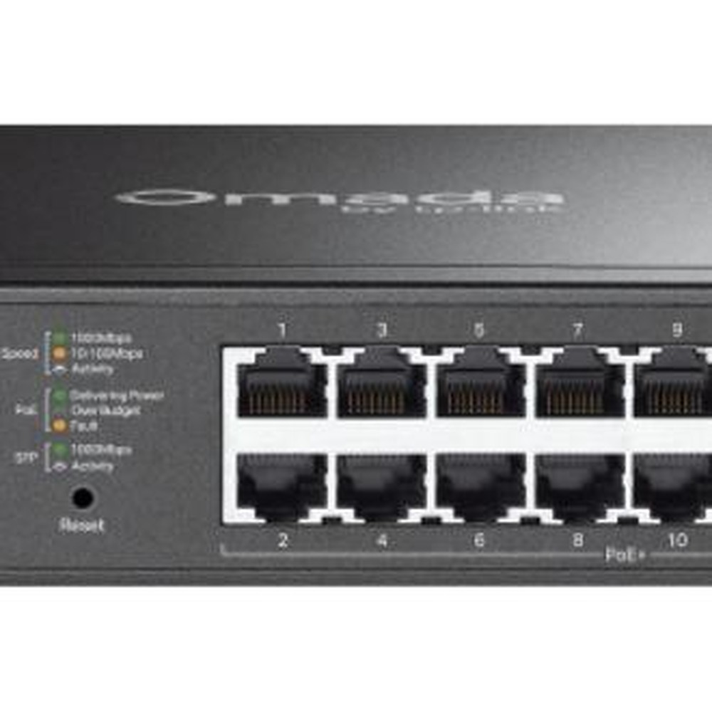 TP-Link - Switch Ethernet gestionado Omada ES220GP con 18 puertos Gigabit PoE+ para cámaras y puntos de acceso, montaje en rack