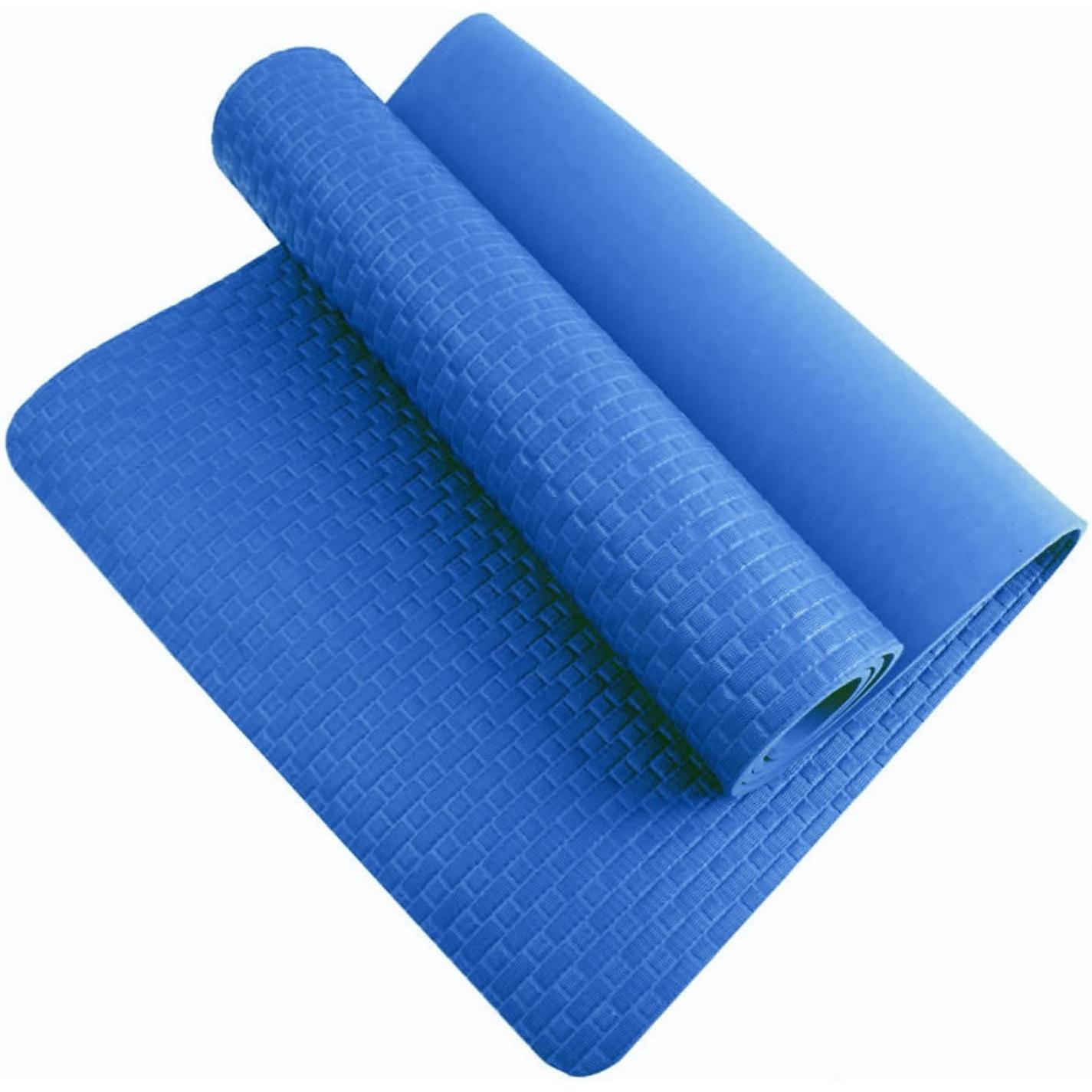 Esterilla de Yoga y Ejercicio 188x60x0,7 cm – Alfombrilla Antideslizante de Espuma NBR – Ideal para Pilates, Fitness, Meditación, Gimnasio, Camping o Casa – Protección de Rodillas y Articulaciones - Azul o Rojo