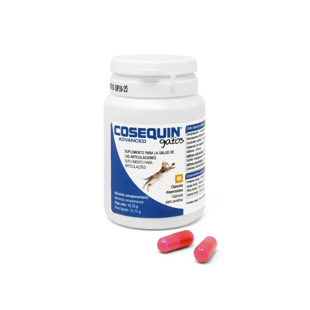 COSEQUIN GATO 45 CÁPSULAS suplemento nutricional para gatos con problemas articulares Ecuphar