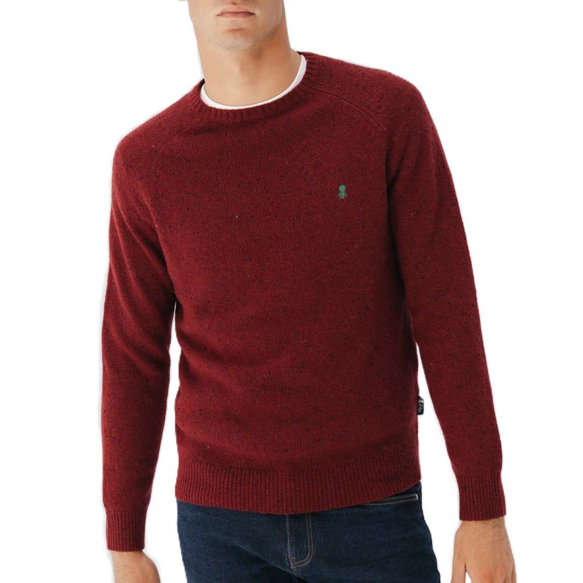 Jersey Punto Jaspeado, Marca El Pulpo, Color Gris Vigoré, Talla L, Para Hombre