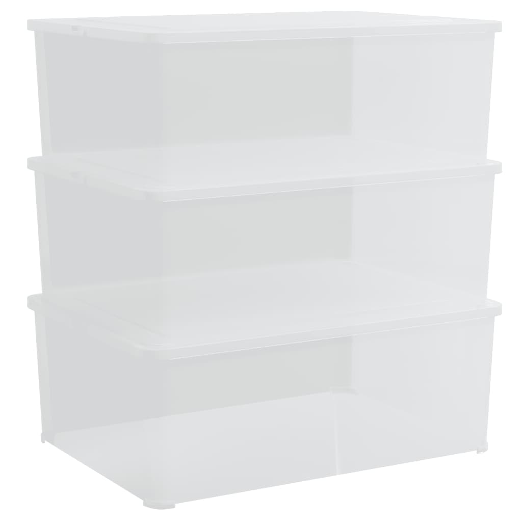 vidaXL Cajas de Almacenaje Apilables Contenedores de Juguetes (3 unidades)Plástico Capacidad 10 l, 25 l