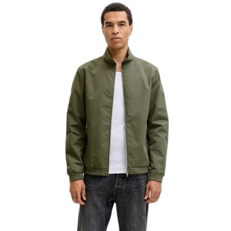 Chaqueta Bomber Jack&Jones Hombre Verde Caqui Entretiempo | Poliéster Reciclado