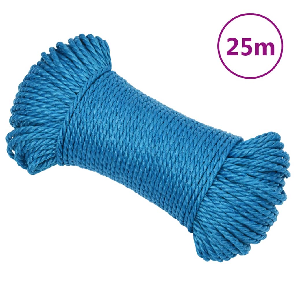 vidaXL Cuerda de Trabajo Polipropileno 3 mm 25 m Seguridad Incendio Color Azul, orange, y mas
