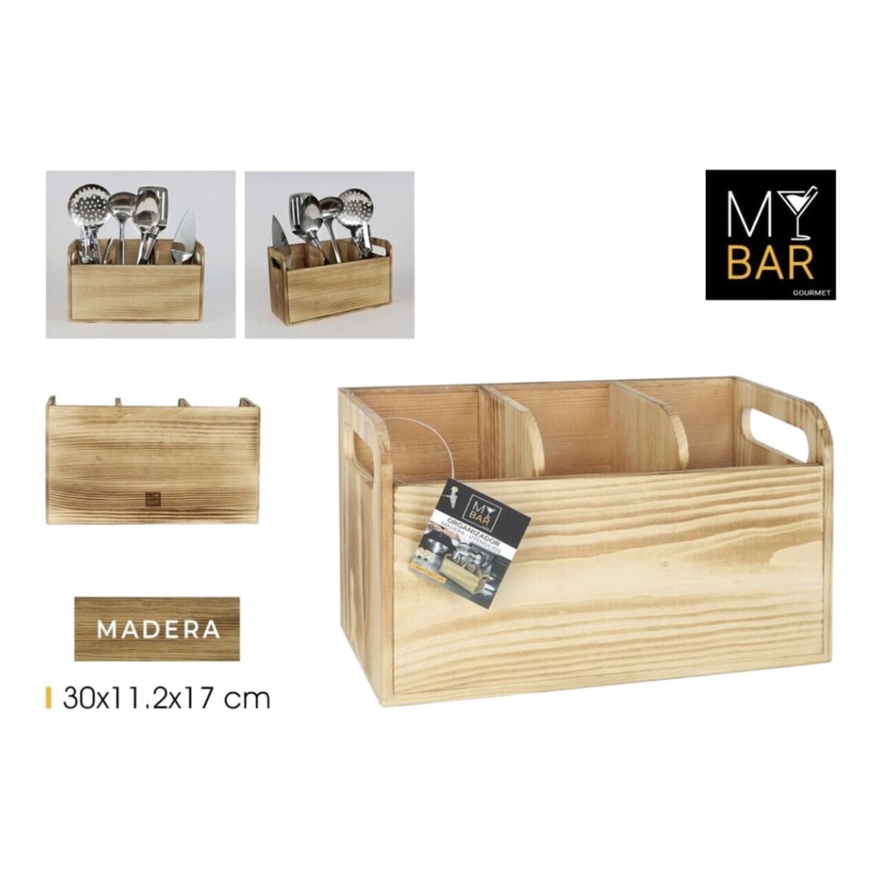 Organizador De Madera Para Utensilios De Cocina 328041