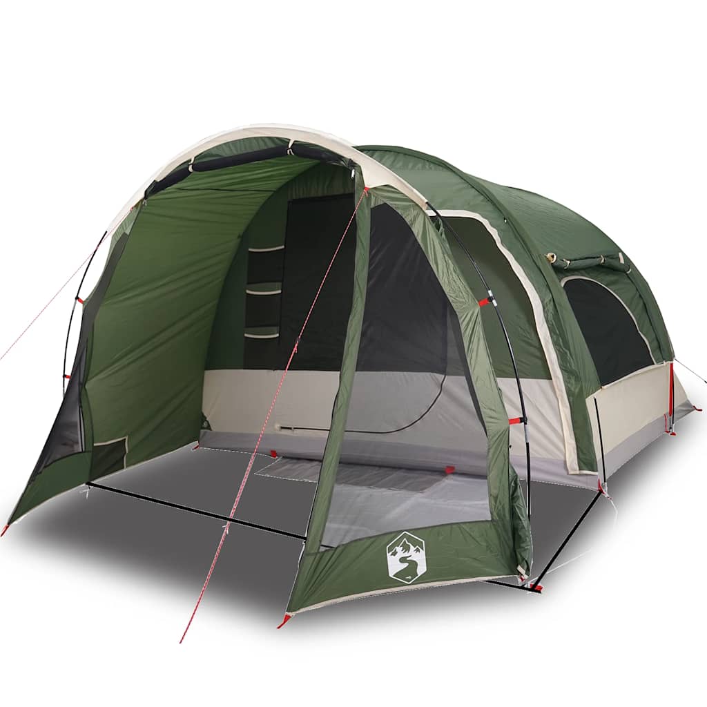 vidaXL Tienda de campaña familiar 6 personas impermeable verde