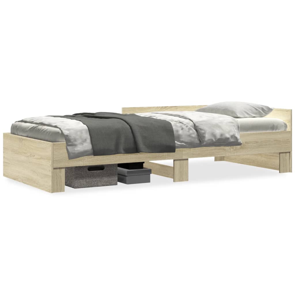 vidaXL Estructura de cama sin colchón madera roble Sonoma 90x190 cm