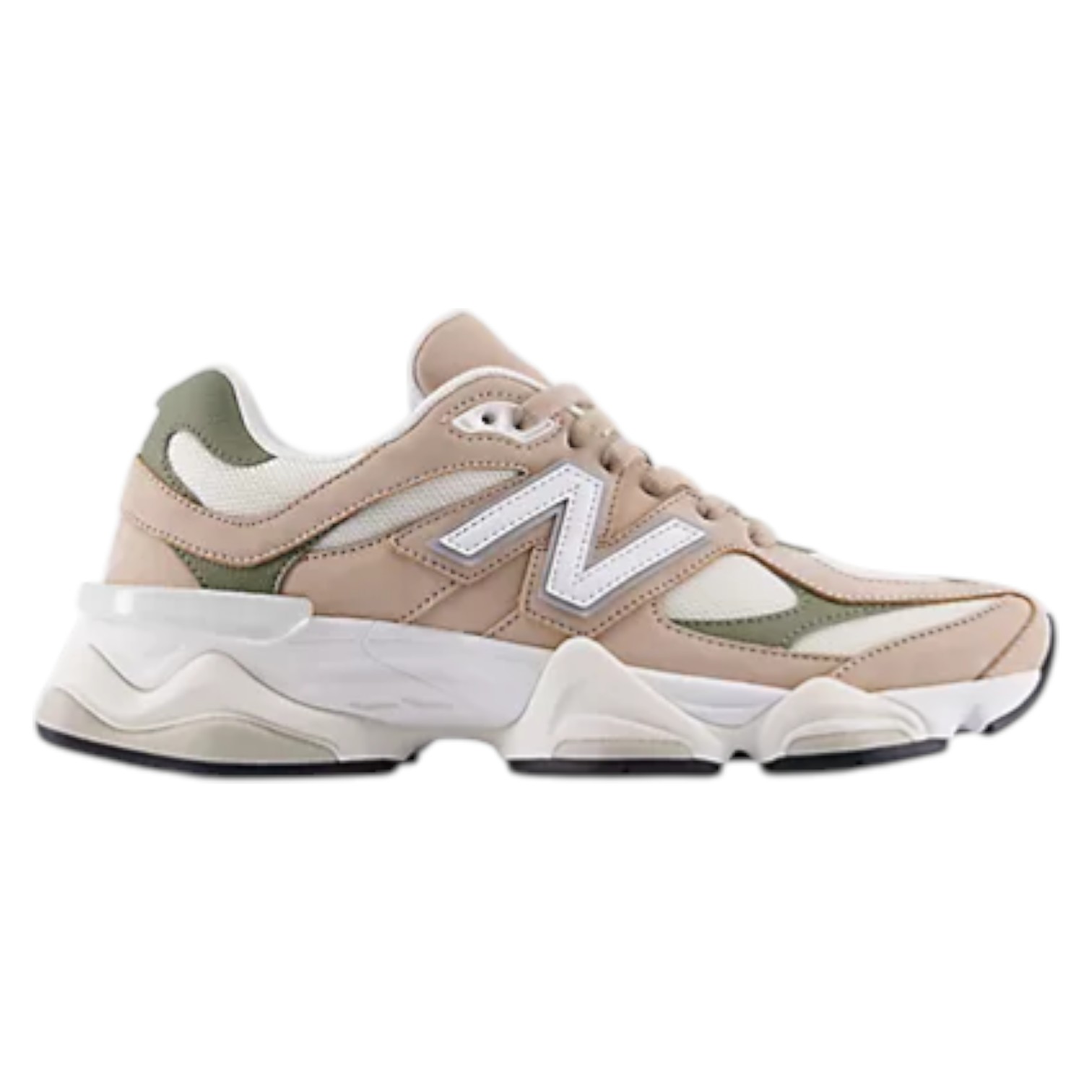Sneakers New Balance Uomo 9060 Leather Suede Mesh Taupe Olive Green