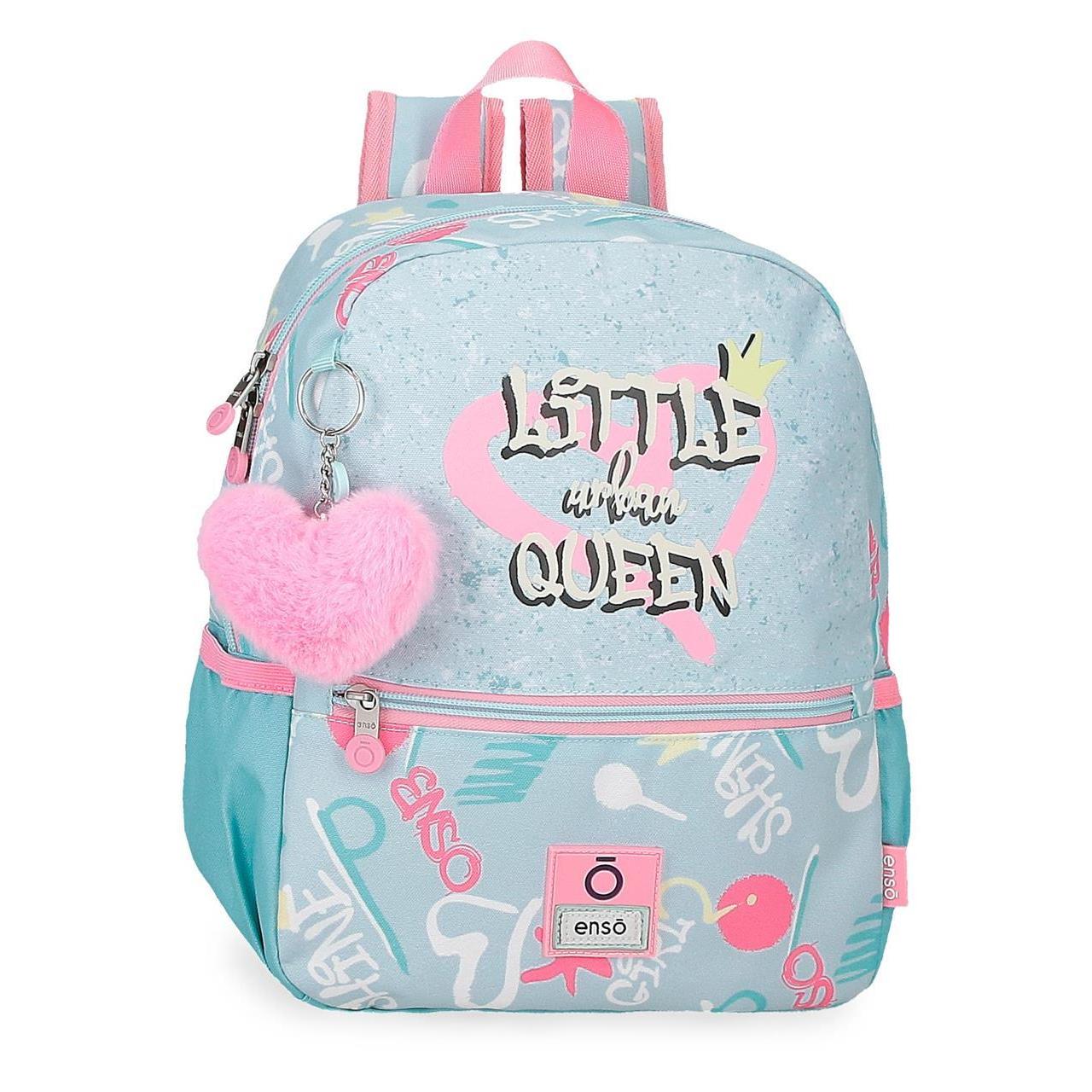 Mochila escolar adaptable a carro Enso Little urban queen turquesa