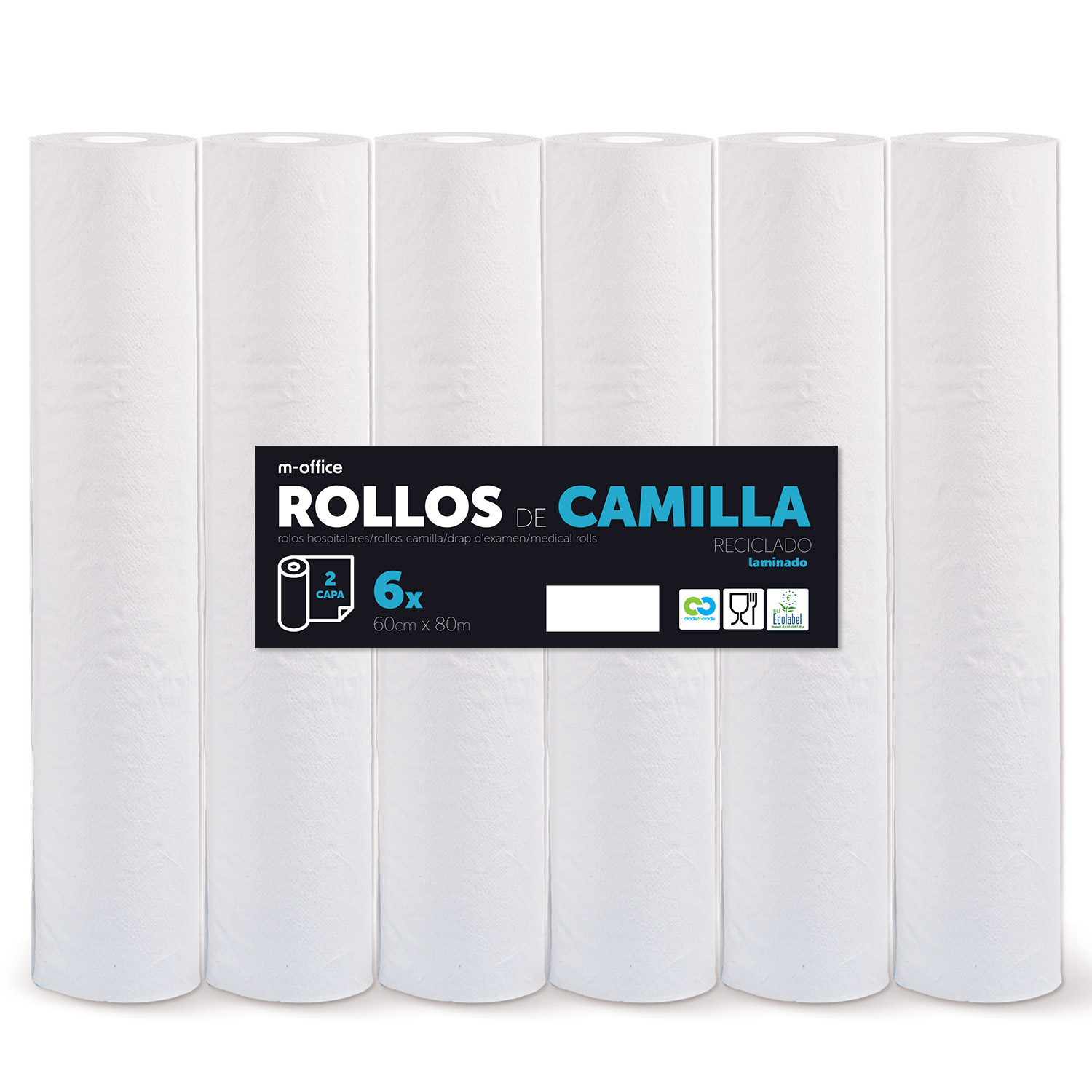 Rollo para Camilla, Rollo Papel para Camilla de Procedimientos Médicos, Masaje, Tratamientos de Belleza y Spa, Papel para Camilla de Estética y Masaje (59 cm x 80m LAMINADO RECICLADO ,1 und.)