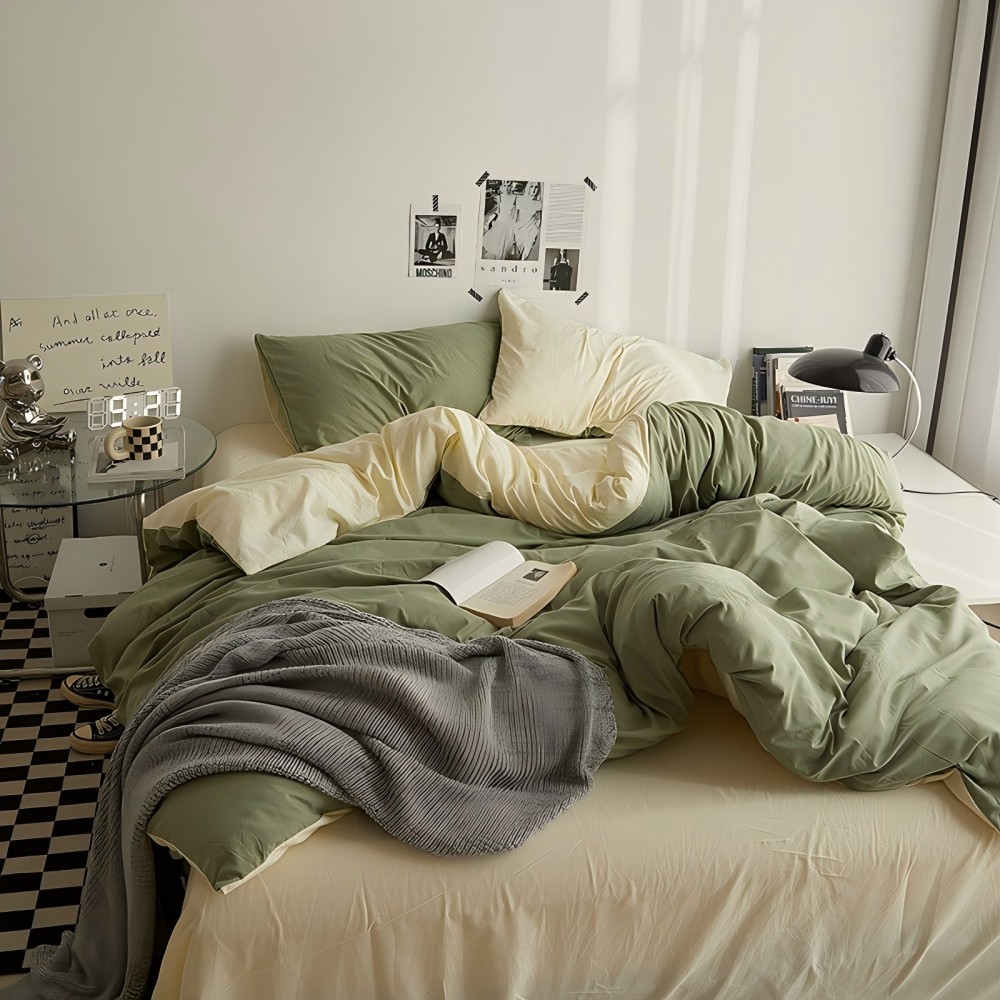 Juego de Funda Nórdica 4 Piezas de Alta Calidad Ropa de Cama, Tejido de Algodón, Tacto Extra Suave, Varios Tamaños Disponible