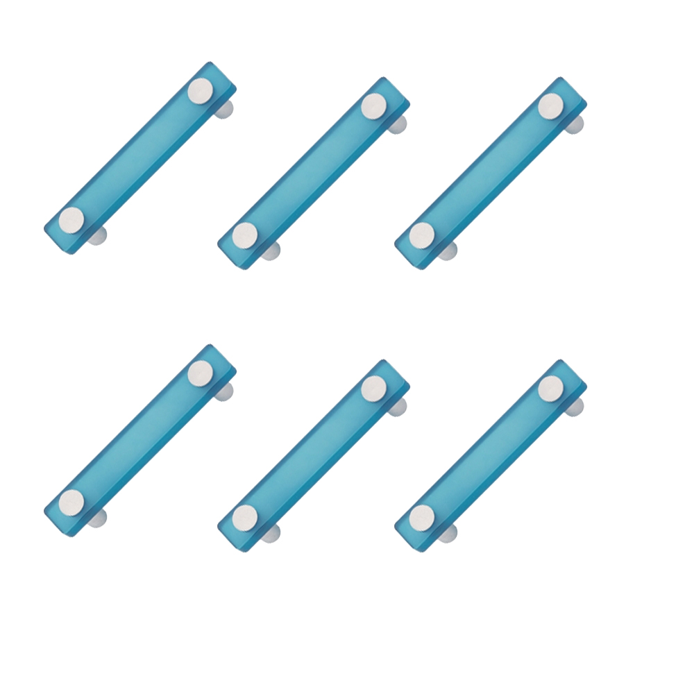 6 Un. TIRADOR Asa Mueble Infantil resina plástica ABS azul cromo mate - Distancia tornillos 96MM