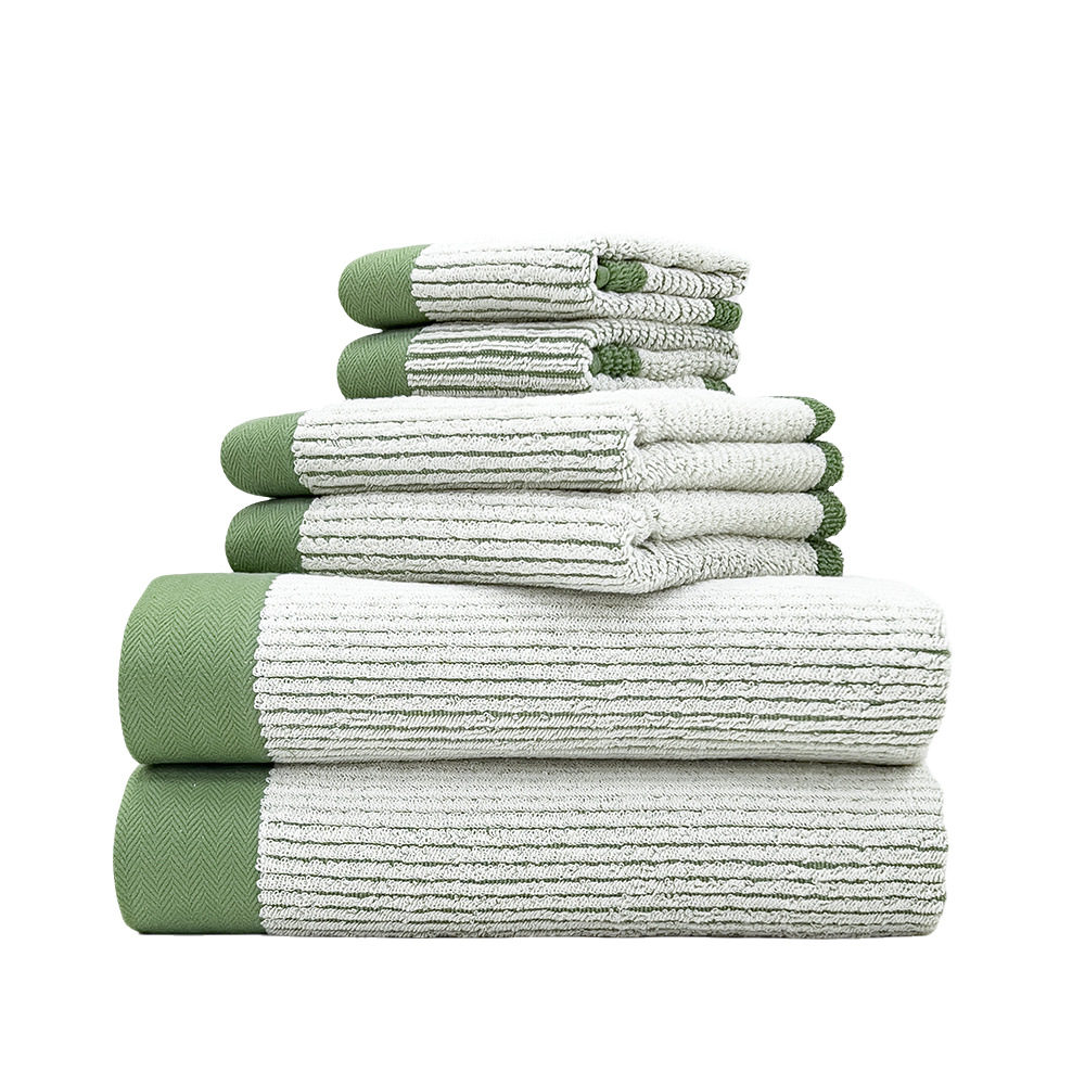Juego de toallas de baño de algodón de 6 piezas Suave y absorbente Toalla facial de algodón de alta calidad