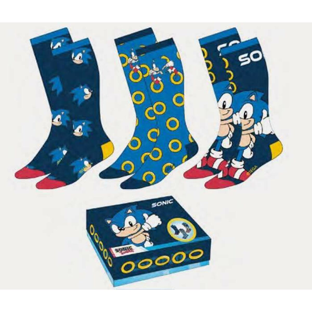 Cerdá Calcetines CERDA Sonic The Hedgehog Adulto Talla 36-41