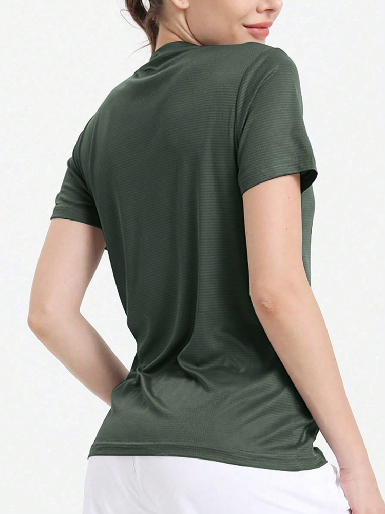 TK Camiseta Deportiva Para Mujer De Color Sólido Ultraligera Y Secado Rápido Transpirable Ligera Para Correr Y Gimnasio