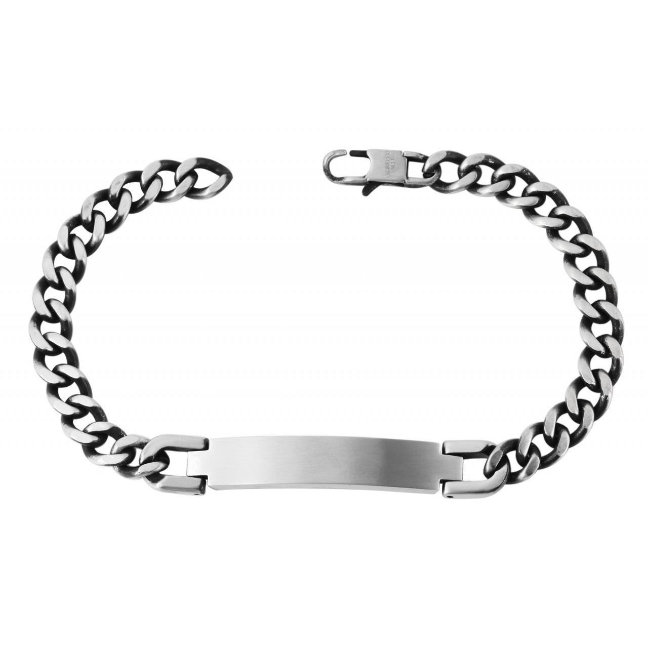 Akzent® Pulsera Prateada em Aço Inoxidável - 0431