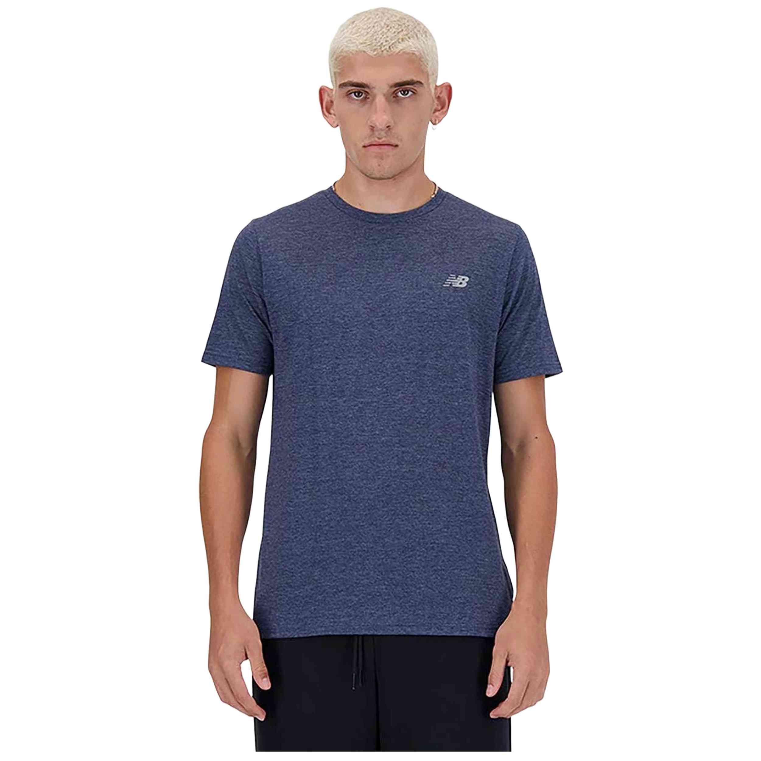Camiseta De Manga Corta New Balance modelo MT41070NNH para hombre y mujer en color Azul