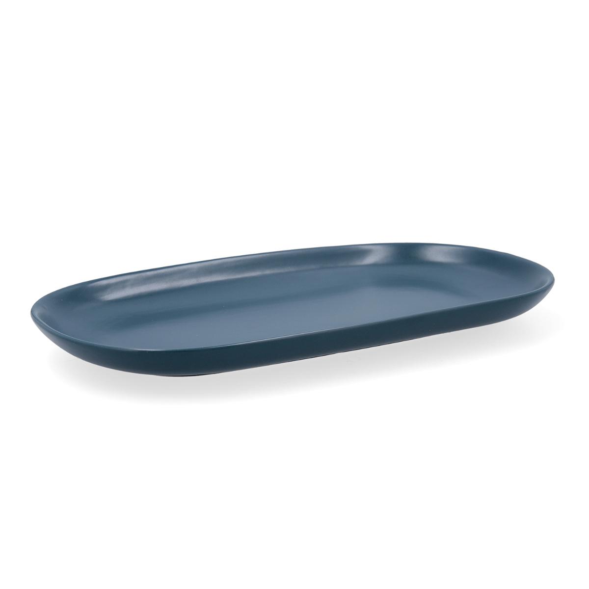 BIDASOA ILLUSION Fuente Oval Cerámica 31X18CM Azul