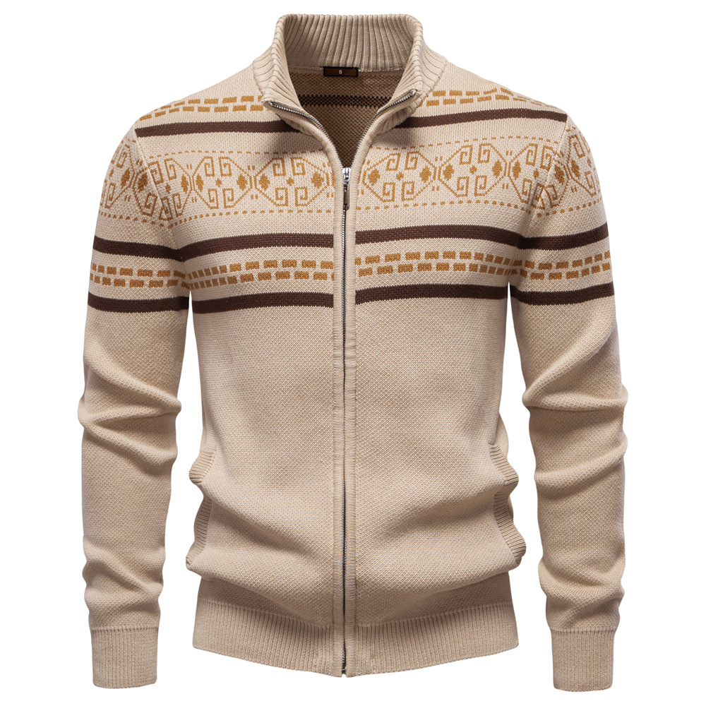 TK Chaqueta de punto con cremallera para hombre, estilo cárdigan, ideal para otoño/invierno.