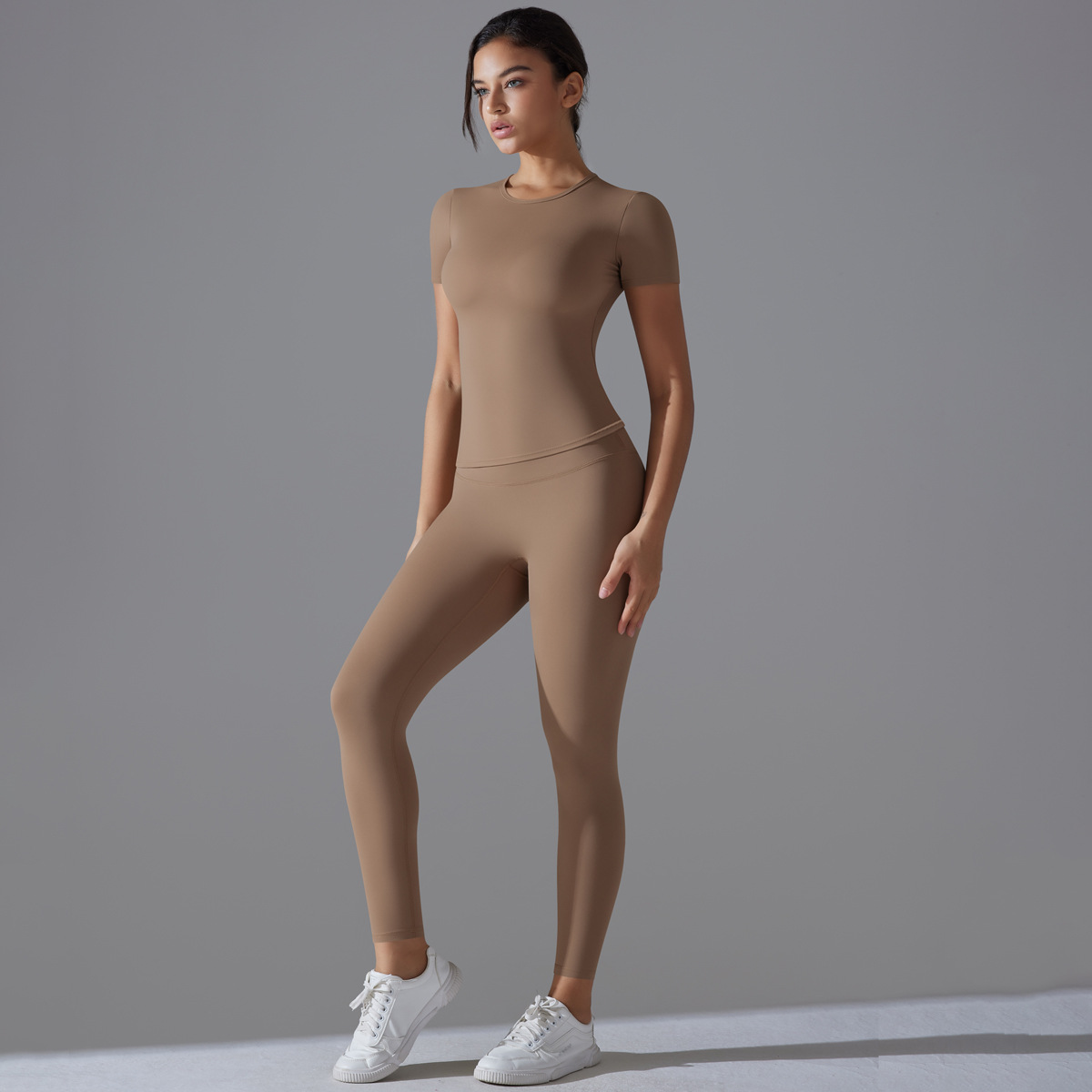 TK Conjunto de Mallas de gimnasio de secado rápido, traje de Yoga, Conjunto Deportivo with manga, tranirable, elástico, Gimnasio, Yoga, Fitne Delgado, Top activo, pantalón de Yoga ajustado