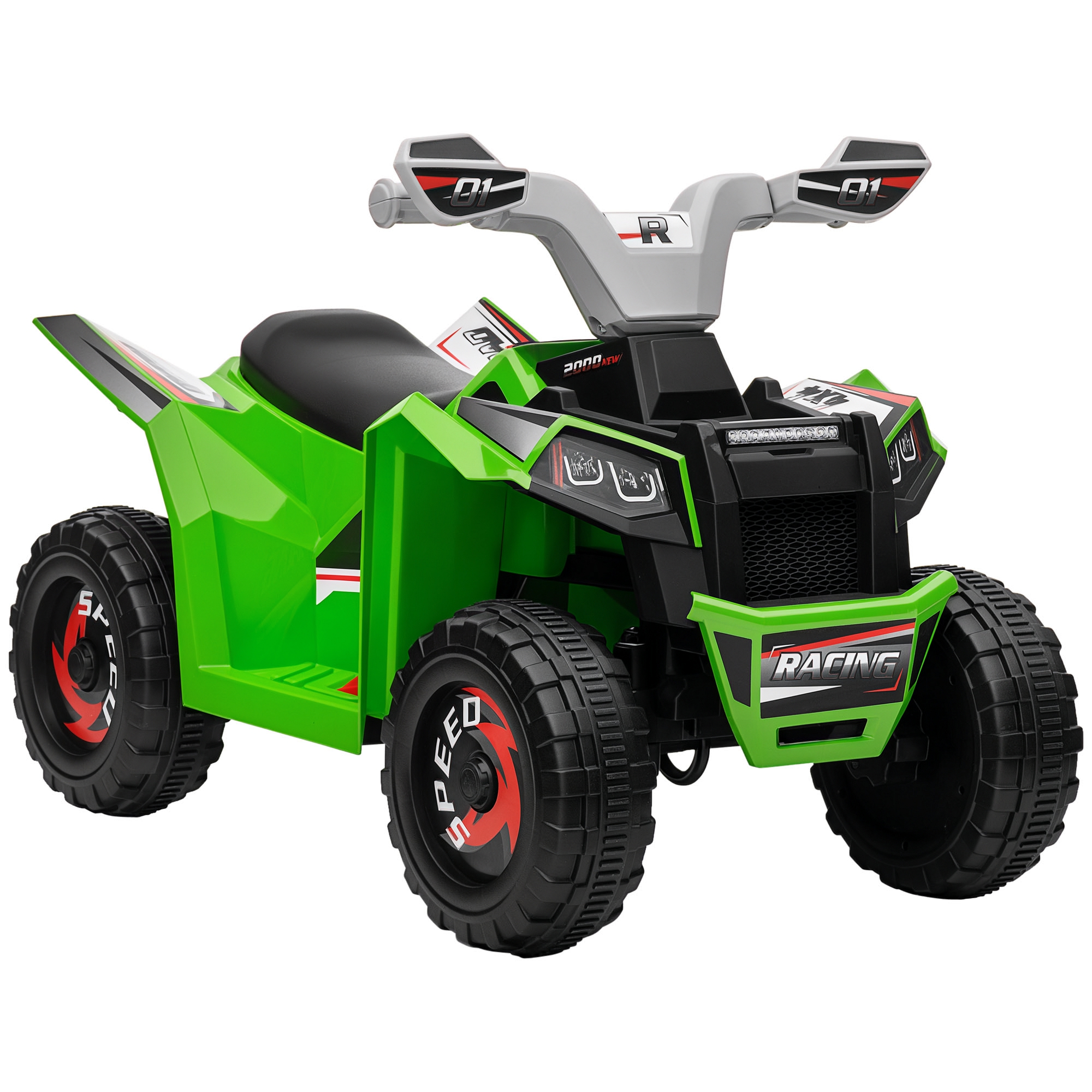 HOMCOM Quad Eléctrico para Niños de 18-36 Meses Vehículo Eléctrico a Batería 6V con Avance y Retroceso Velocidad de 2,5 km/h 70x41,5x48,5 cm