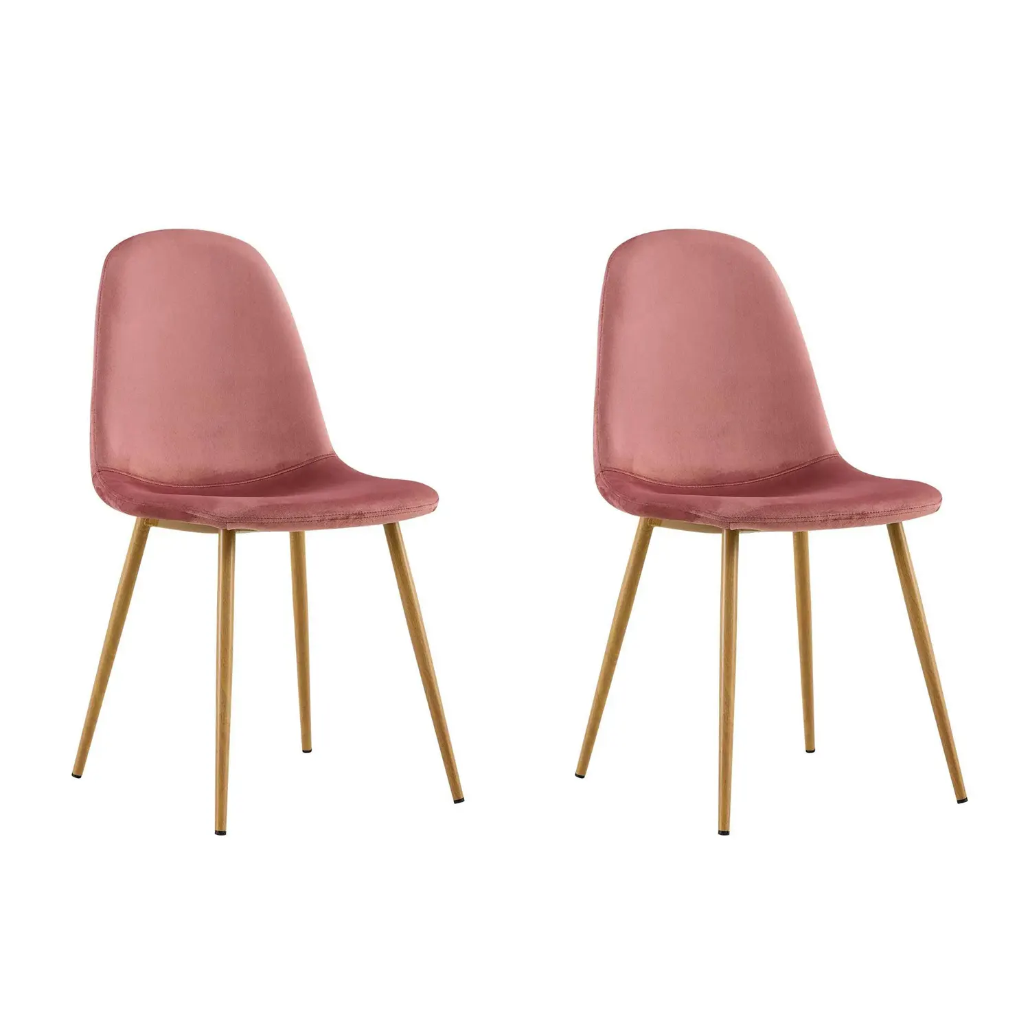 Silla Terciopelo Rosa LÚZETE - Ideal para Decorar Habitaciones - Estructura Duradera