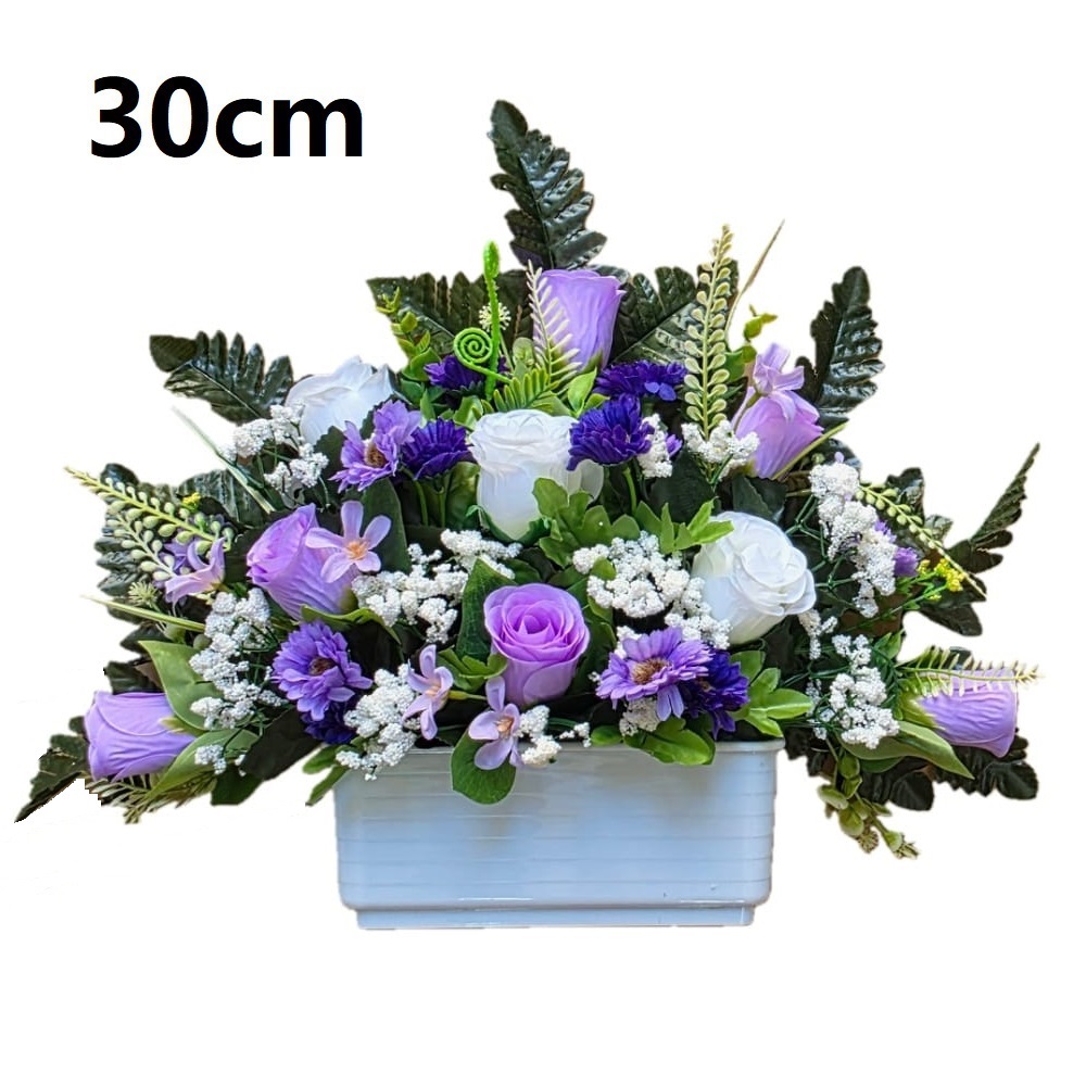 Flores artificiales para cementerio,Centro Flores para santos duraderas de tela con maceta,Gerimport,Envios desde España