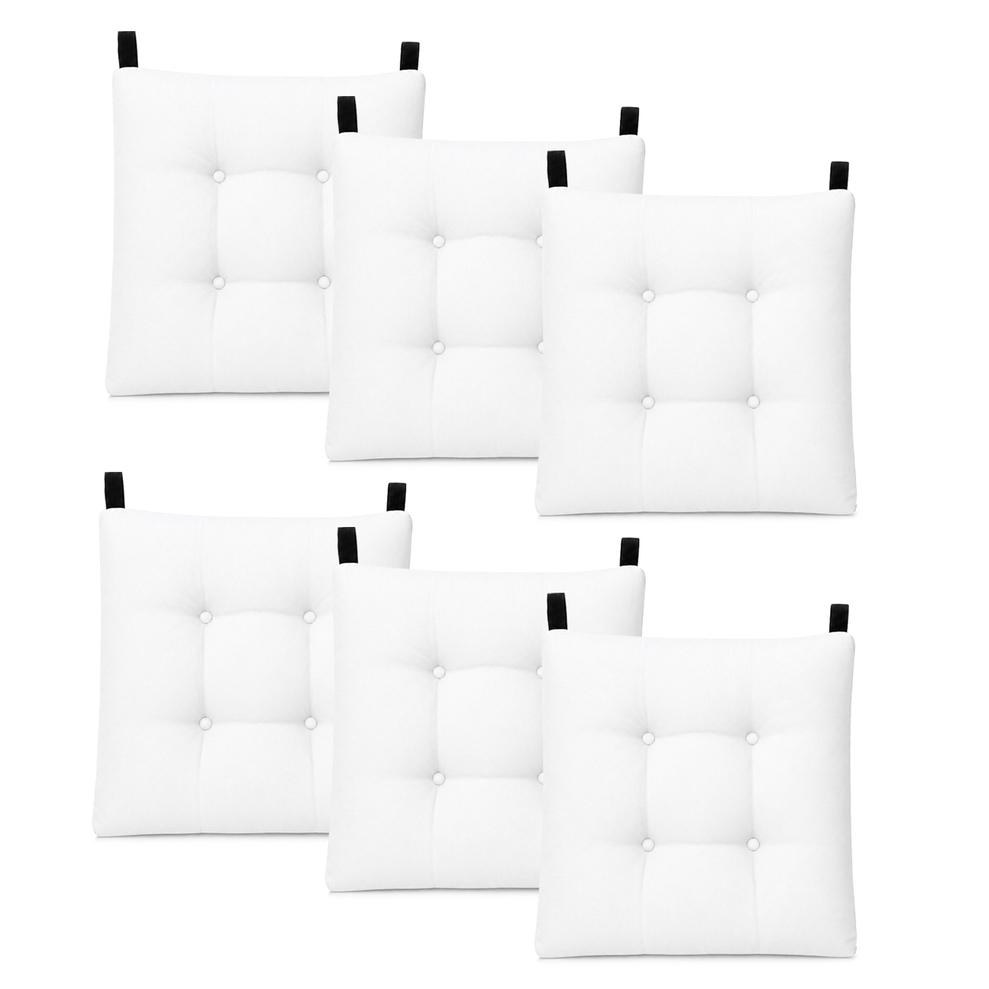 Pack de 2/4/6 Cojines para Silla de 40x40x8cm Acolchados, Relleno de Espuma de Poliuretano con Cintas de Sujeción Antideslizantes para Interior y Exterior, Fabricado en España. Variedad de Colores y Packs