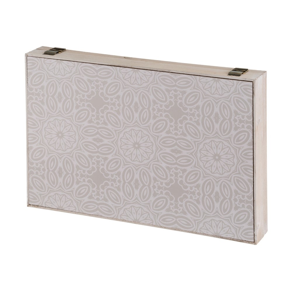 Tapa de contador de luz en madera color beige con geometría de 46x31x6cm Cubre cuadro eléctrico muy decorativo. Oculta la instalación y decora tu recibidor. CasaSelección