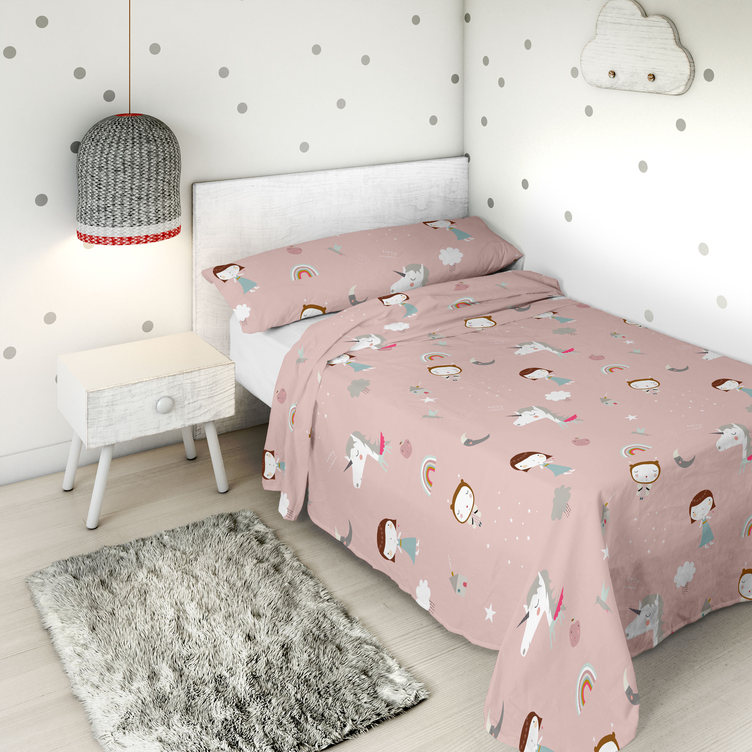 HACIENDO EL INDIO - Juego de Sábanas Infantil Estampado 2 Piezas 100% Algodón Extrasuave - Set de 2 Piezas Incluye Encimera y 1 Funda de Almohada - Cama 90/105 cm - Fabricado en España