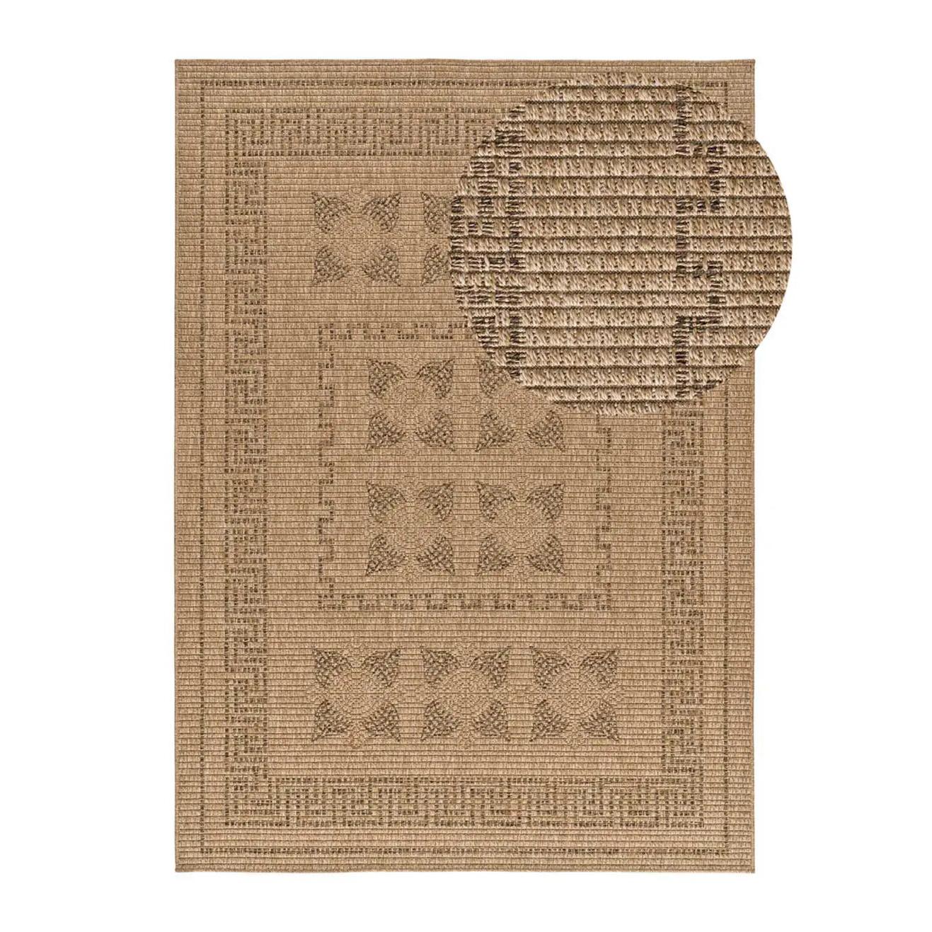 Alfombra de exterior diseño clásico efecto yute en Natural - ACRA 5046 | 80x150, 120x170, 160x230, 200x290 cm