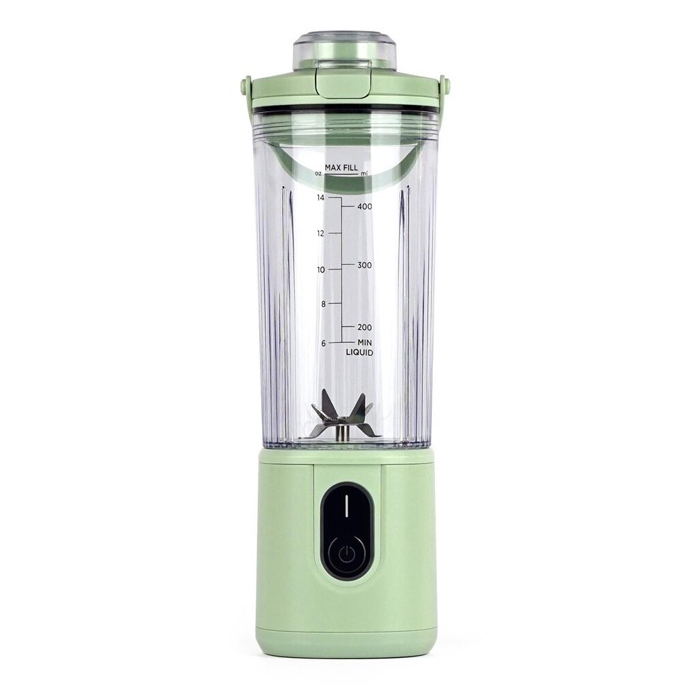 Batidora de vaso recargable por USB con batería Li-ion 4000 mAh, 400 ml y seguridad automática de 30 segundos – ideal para viaje, oficina y casa