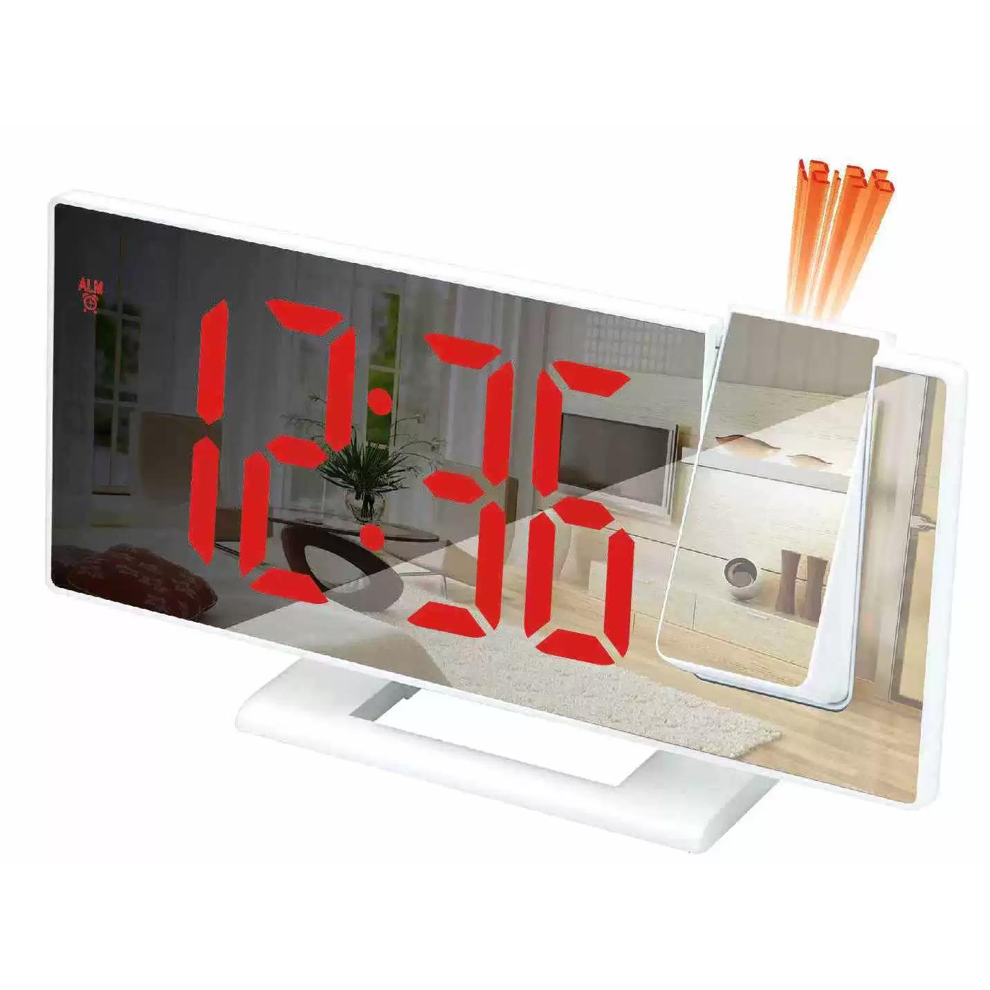 TK Reloj despertador LED ajustable, pantalla de hora y temperatura de 12/24 horas, alimentación por USB, adecuado para personas que duermen profundamente, para uso en el hogar y la oficina.