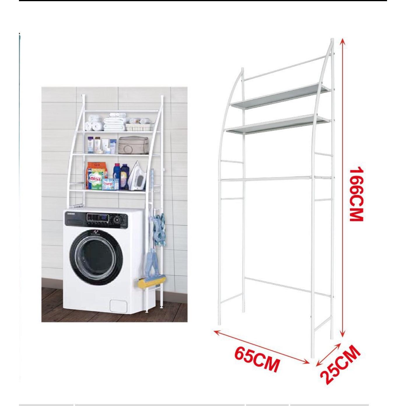 PopLiving Estantería sobre Lavadora de 3 Niveles Estante de Almacenamiento Impermeable y Organizador Multiusos Ahorra Espacio con 3 Baldas para Toallas Ideal para Baño Cuarto de Lavado y Cocina
