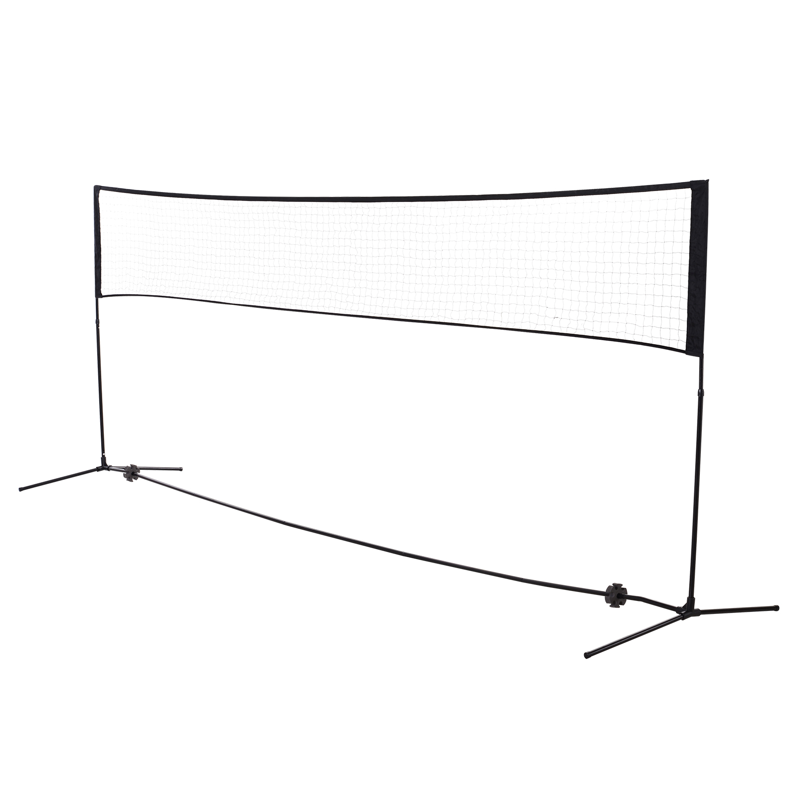 HOMCOM Set de Redes de Bádminton Regulable en Altura, Red de Tenis Plegable con Raqueta de Bádminton 94/158H cm, Red de Voleibol, Red de Bádminton con Bolsa de Transporte Metal Poliéster Negro