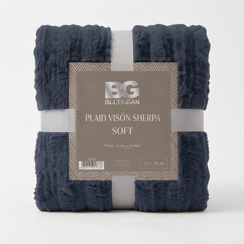 Manta de Sofá y Cama Vison Sherpa Suave -Cálida con Borreguito GADETEX