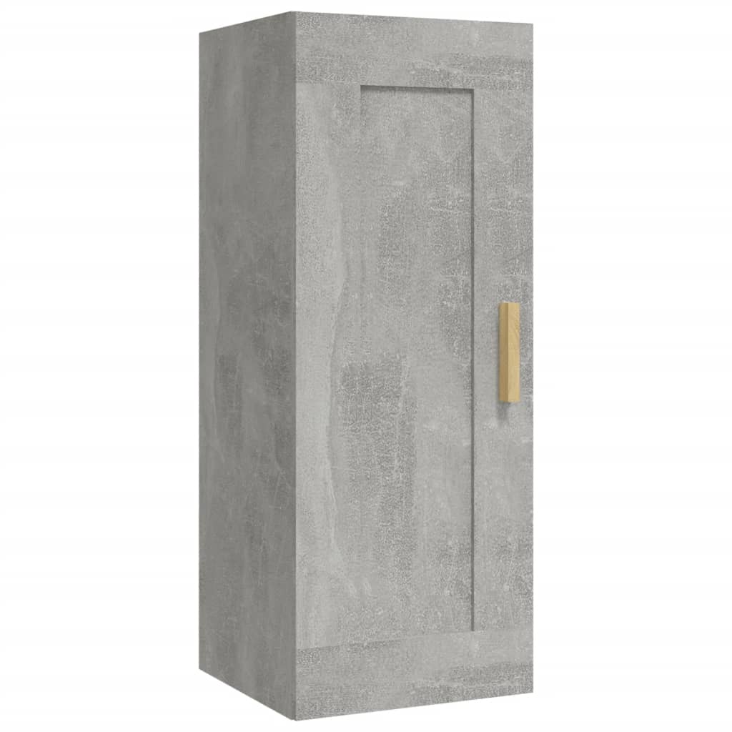vidaXL Armario de pared madera de ingeniería gris hormigón 35x34x90 cm