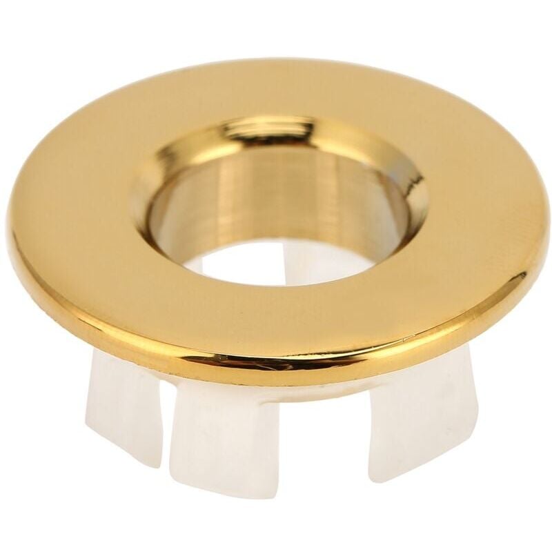 CA Tapa de rebosadero para lavabo de baño, orificio decorativo de repuesto para fregadero de cocina, color dorado