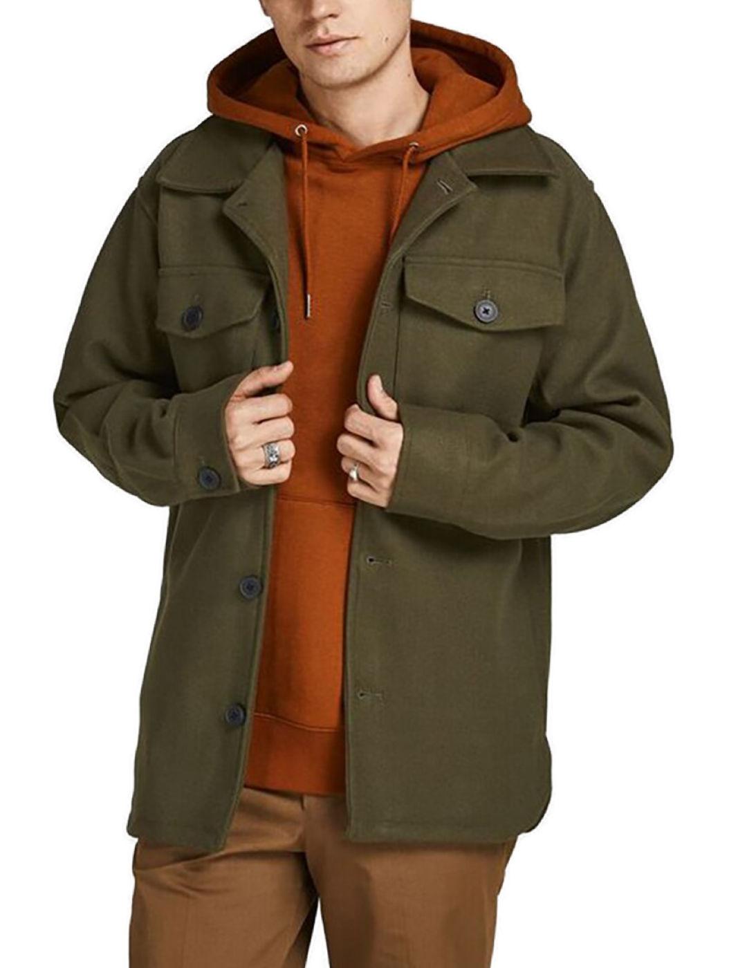 Sobrecamisa Jack&Jones Rollie verde militar para hombre