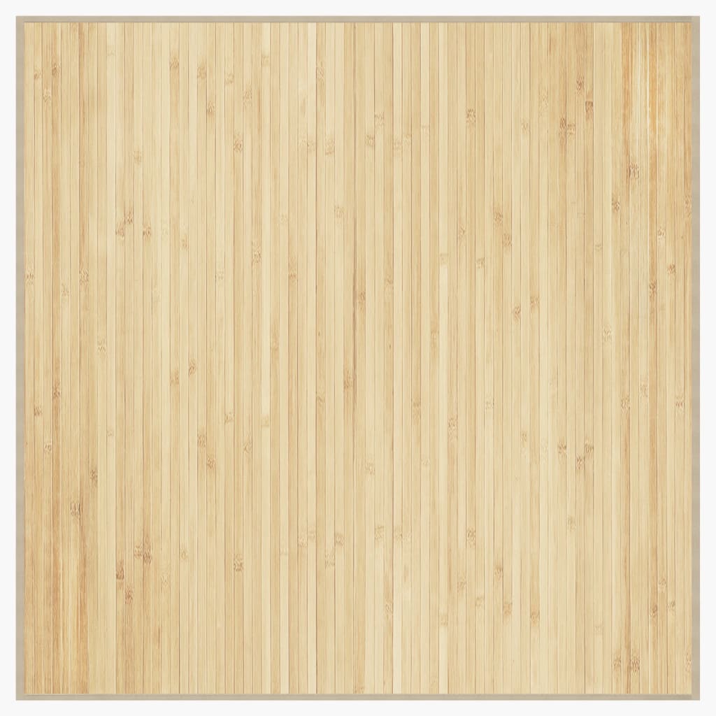 Vidaxl Alfombra Cuadrada Bambú 100x100 Cm Color Negro - Duradera y Resistente