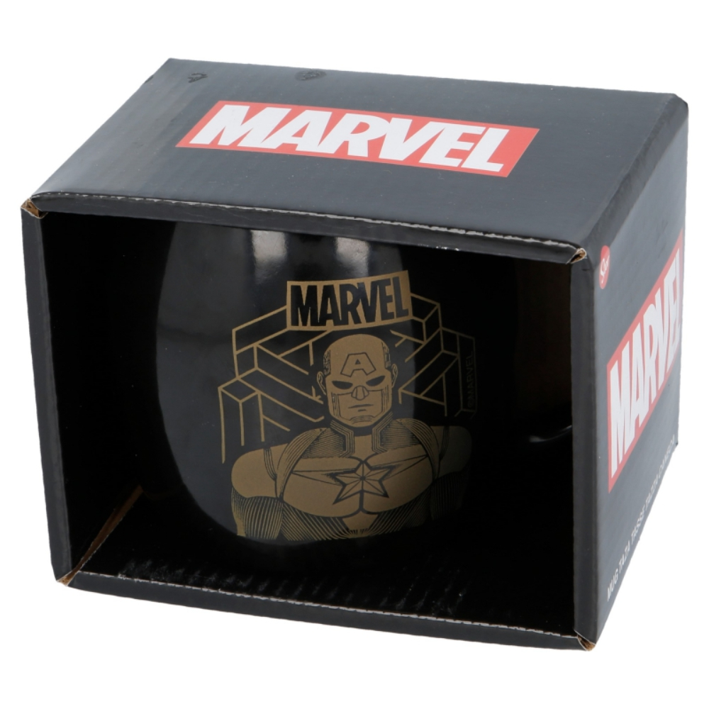 Marvel Capitán América Stor Taza de Cerámica Negra 380 Ml