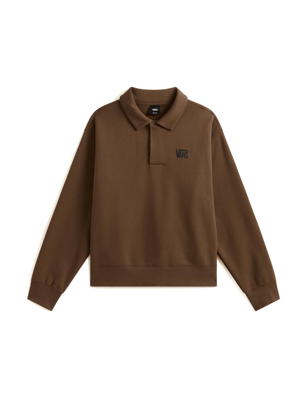 VANS POLO M/L MARRON FLEECE