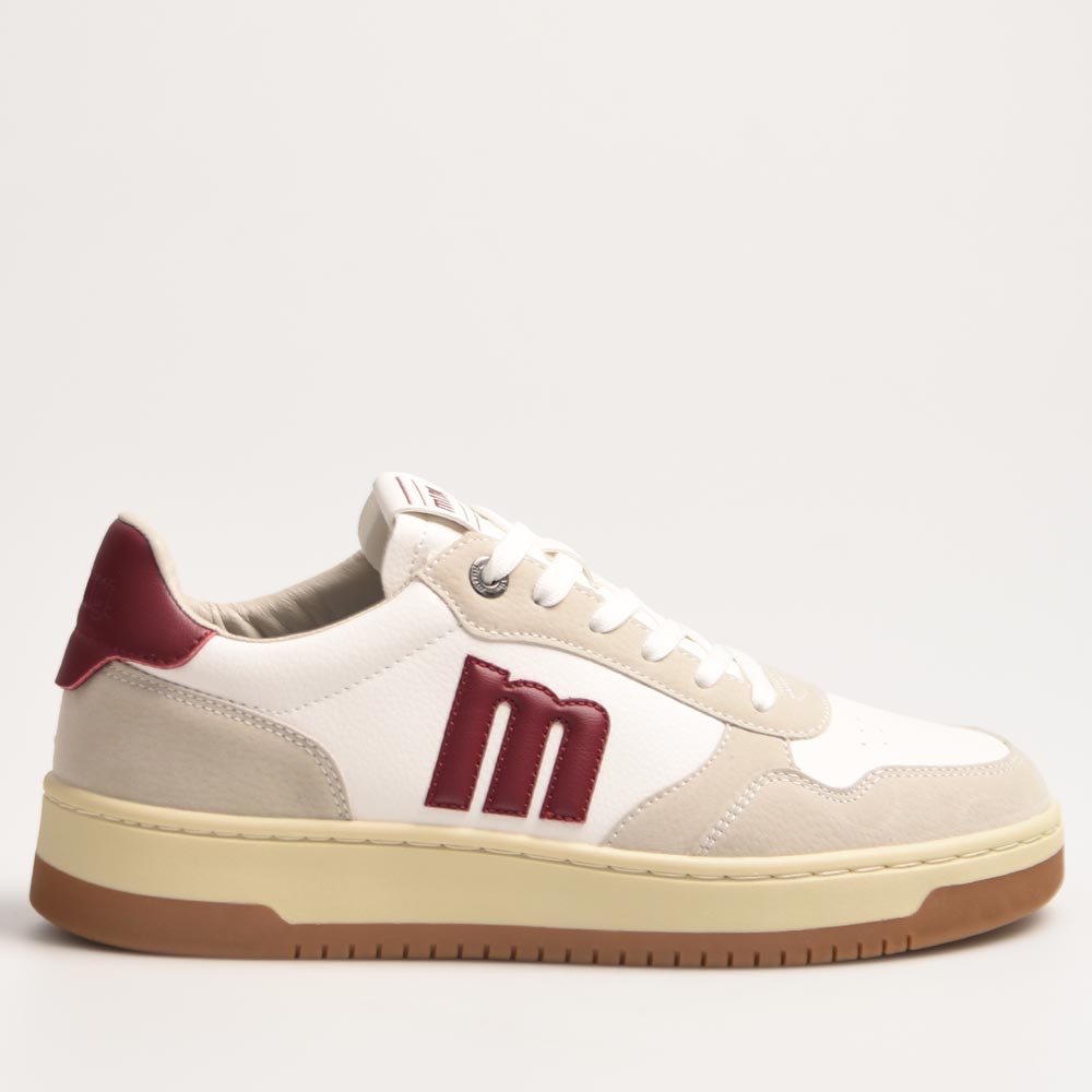 Zapatillas deportiva tipo sneaker para hombre Mustang Alfa 84694 Blanco Burdeos
