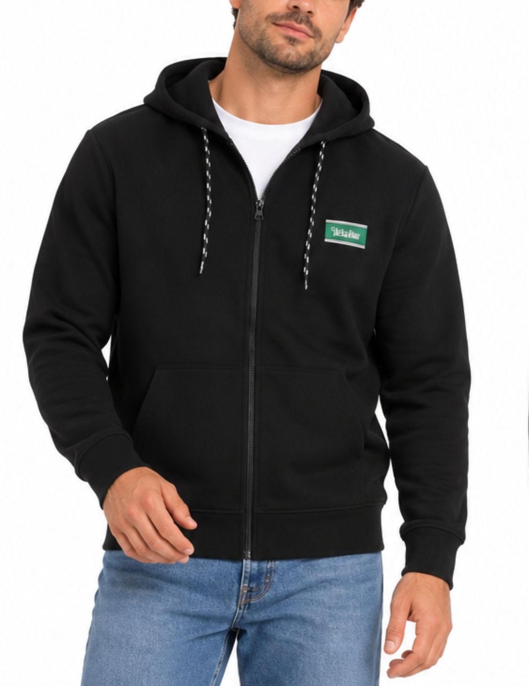 Sudadera Jack&Jones Buster negro capucha para hombre