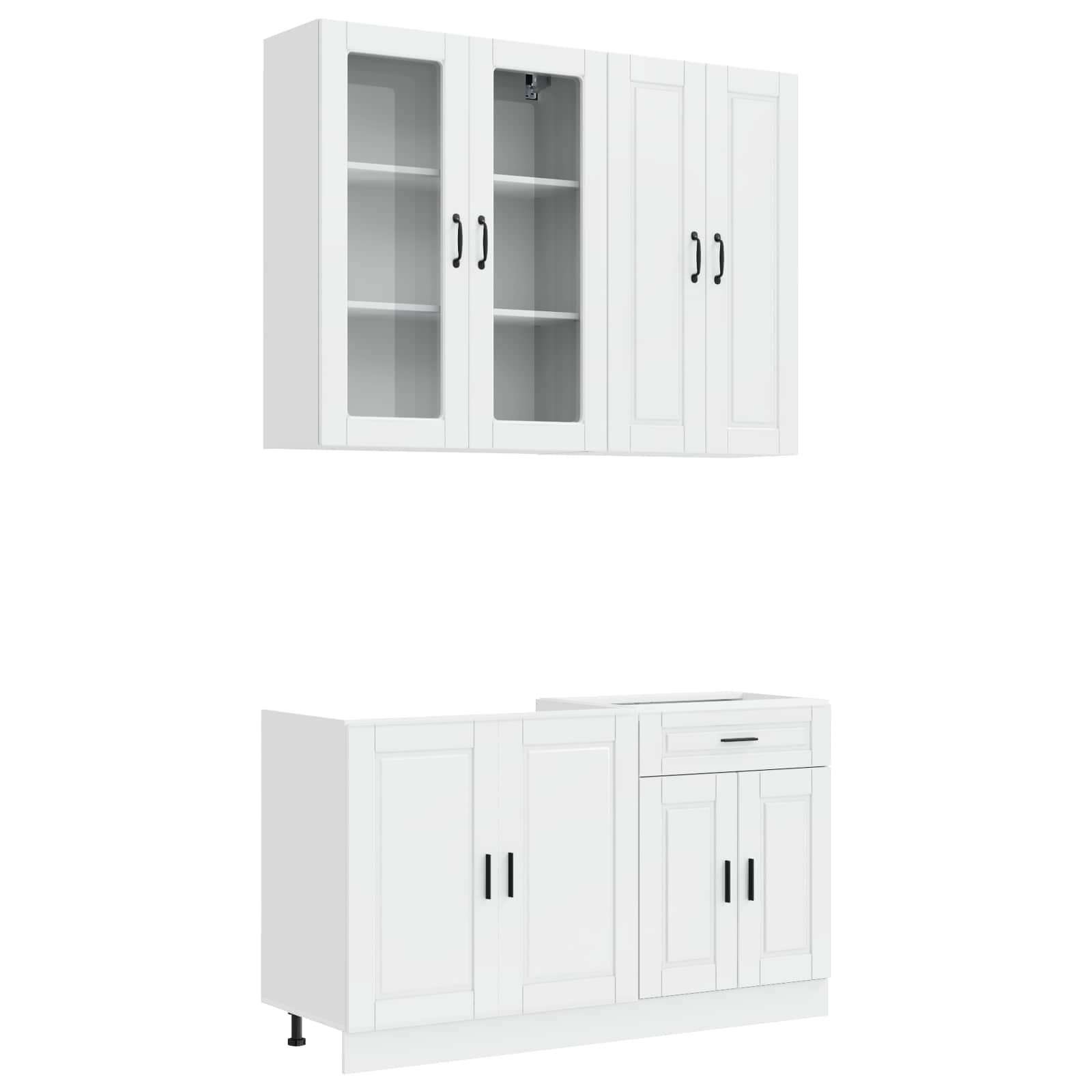 vidaXL Unidad de cocina PORTO 4 uds. Madera de ingeniería Multicolor