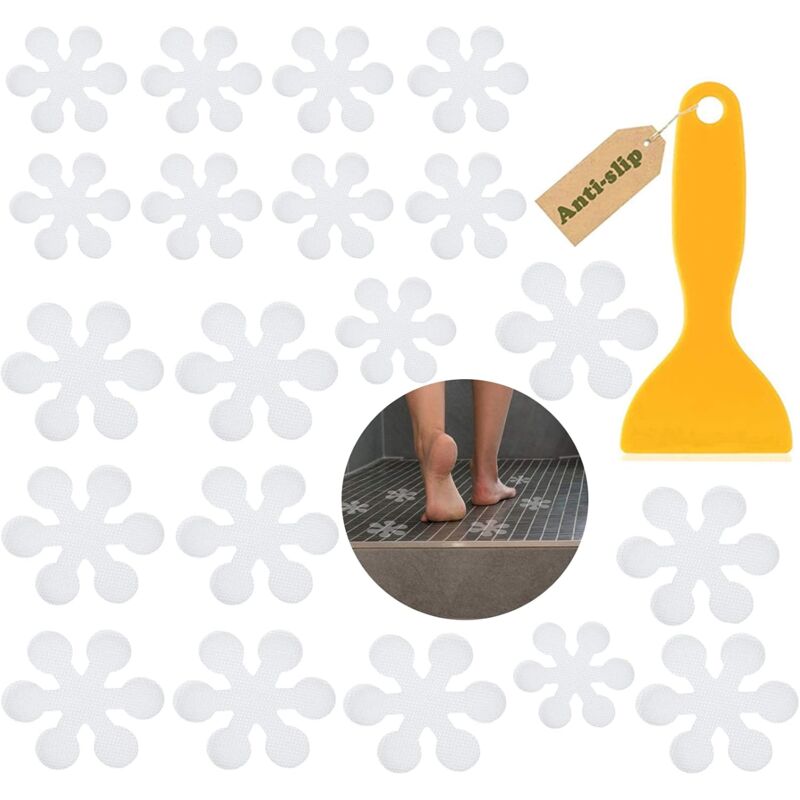 Pack de 20 Tiras Antideslizantes Transparentes para Baño, Ducha y Escaleras