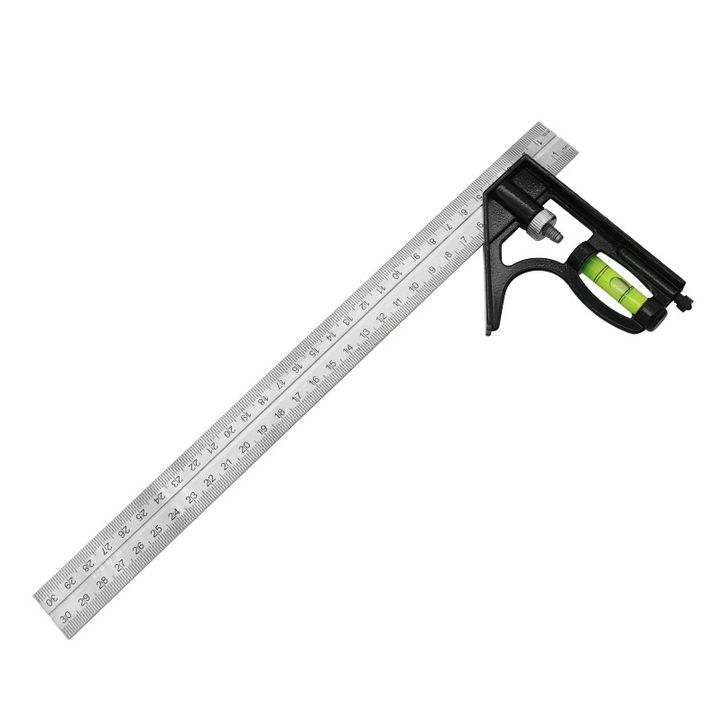 CA 2 piezas de combinación de Regla de Ángela combinación de Maple inoxidable Cuadrada multifunctionón de Mediciónes cuadradas con nivel de burbuja y extractor de línea convenient para dibujar/medir/Marcar